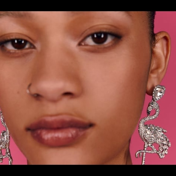 Zara sparkling flamingo earrings - Picture 2 of 5